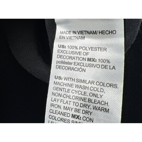 Chicos Women's Top Size 20 XXL 2X Solid Black Bell Lace 3/4 Sleeves Button Up - Picture 6 of 8